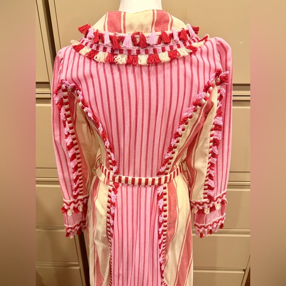 Dodo Bar Or - Pink & Red Tassel Striped Dress - Size: S - Picture 8 of 12